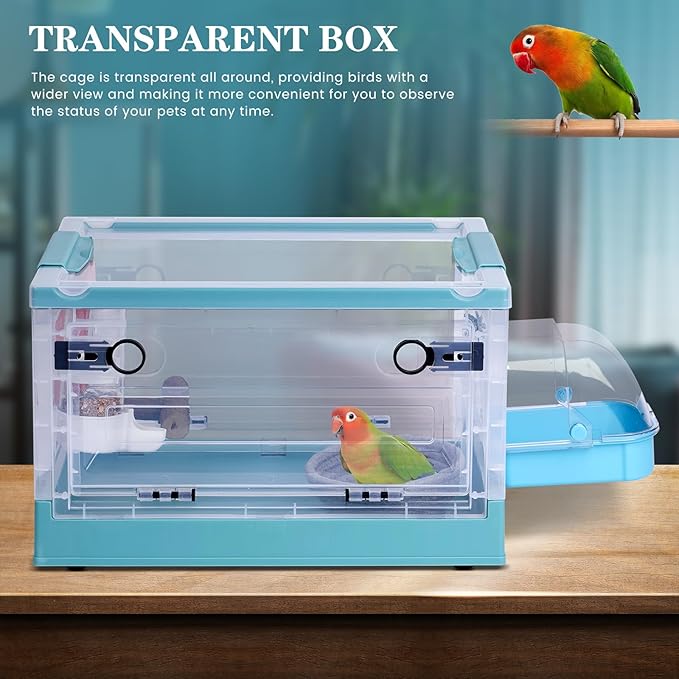 Bird Carrier Travel Cage Portable Parrot Travel Cage Large Bird Carrier Bag Backpack Box Breathable Bird Cage for Cockatiel Parrot Parakeet Budgie Green Cheek Conure Lovebird Long Tail Bird