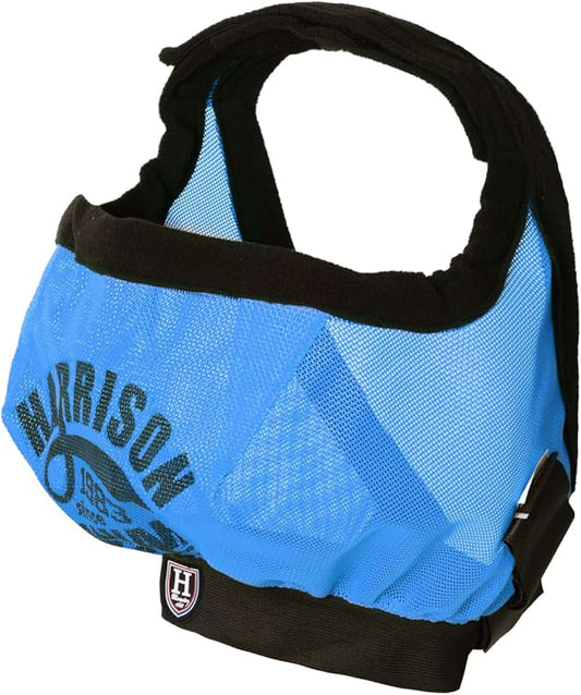 Harrison Howard Cattle Livestock Fly Mask Breathable Mesh Padded Edging with Fun Patterns Large Spacing Forelock Opening Design Adjustable Fit for Cattle Print Blue