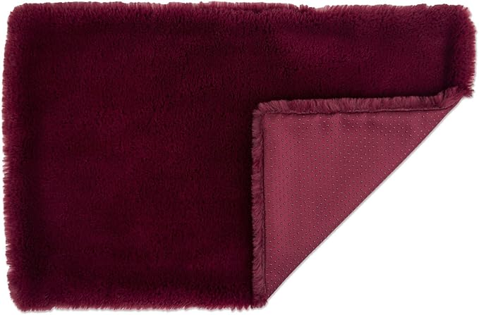Bone Dry Faux Fur Pet Cage Liner, XX-Large - 27 x 42", Cranberry