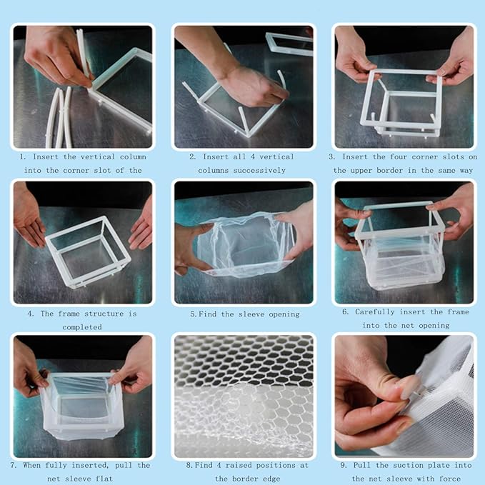 2Pcs White Nylon Mesh Fish Fry Hatchery Breeder Box Separation Net