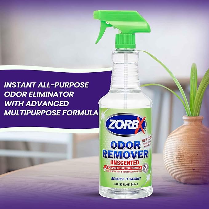 ZORBX Unscented Odor Remover Spray - Perfect Solution for Strong Odor | Advanced Trusted Formula & Fast-Acting Odor Eliminator for Dog, Cat, Puppy (32oz.)