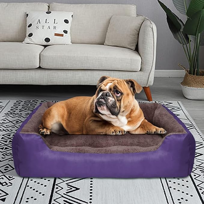 PUPPBUDD Dog Beds for Medium Dogs, Washable Dog Bed Comfortable and Breathable Pet Bed Rectangle Warming Dog Bed for Medium Dogs