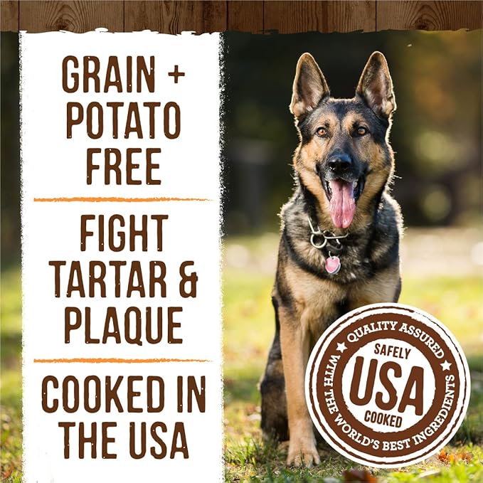 Merrick Fresh Kisses Natural Dental Chews, Treats Infused with Pumpkin and Cinnamon for Large Dogs Over 50 Lbs - 4.8 Oz. Pouch