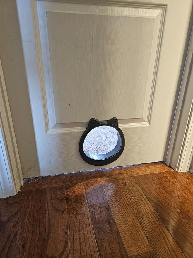 Large Cat Door Interior Door, No-Flap Cat Door for Interior Door, Pet Door for Cats, Easy DIY Setup, No Training, Up to 22 LBS, Easy to Install(Smoky Gray)