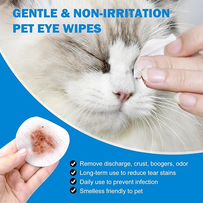 Dog Eye Wipes 300 Count,Cat Dog Eye Cleaner, Pet Tear Stain Remover Wipes, Dog Eye Cleaning Wipes,Eye Cleaner Pads, Unscented Gentle Pet Tear Wipe