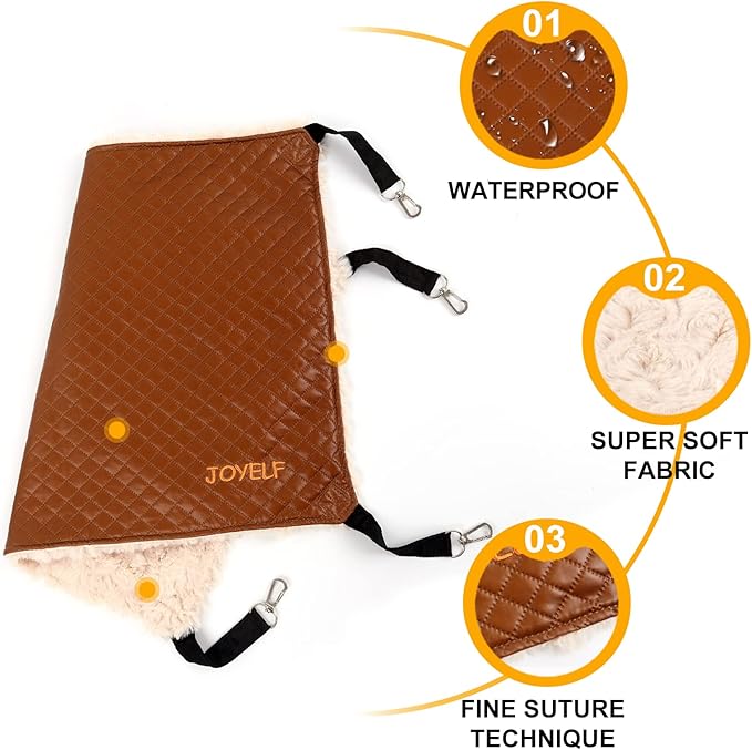 JOYELF Cat Hammock Bed, Large Reversible Pet Cage Hammock Hanging Soft Pet Bed for Kitten Ferret Puppy or Small Pet