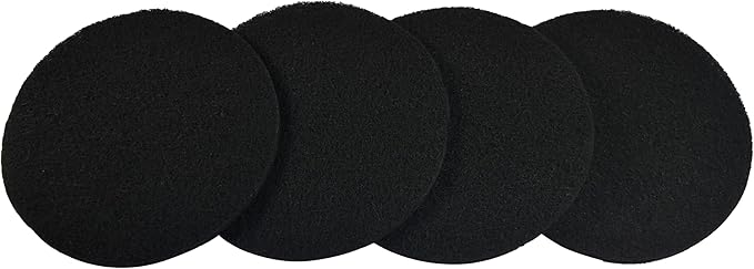 HQRP 4-Pack Cat Litter Box Replacement Carbon Filters Compatible with Petmate Booda Dome Covered Litter Box, Activated Carbon Charcoal Filters