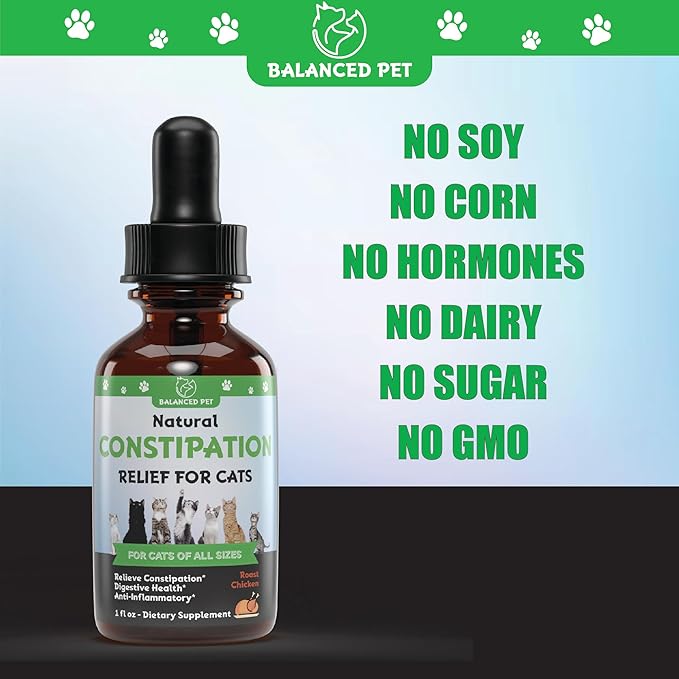Natural Cat Constipation Relief :: Cat Laxative :: Cat Laxative Constipation Relief :: Constipation Relief for Cats :: Constipation Relief for Cat :: Cat Constipation :: 1 fl oz :: Chicken Flavor
