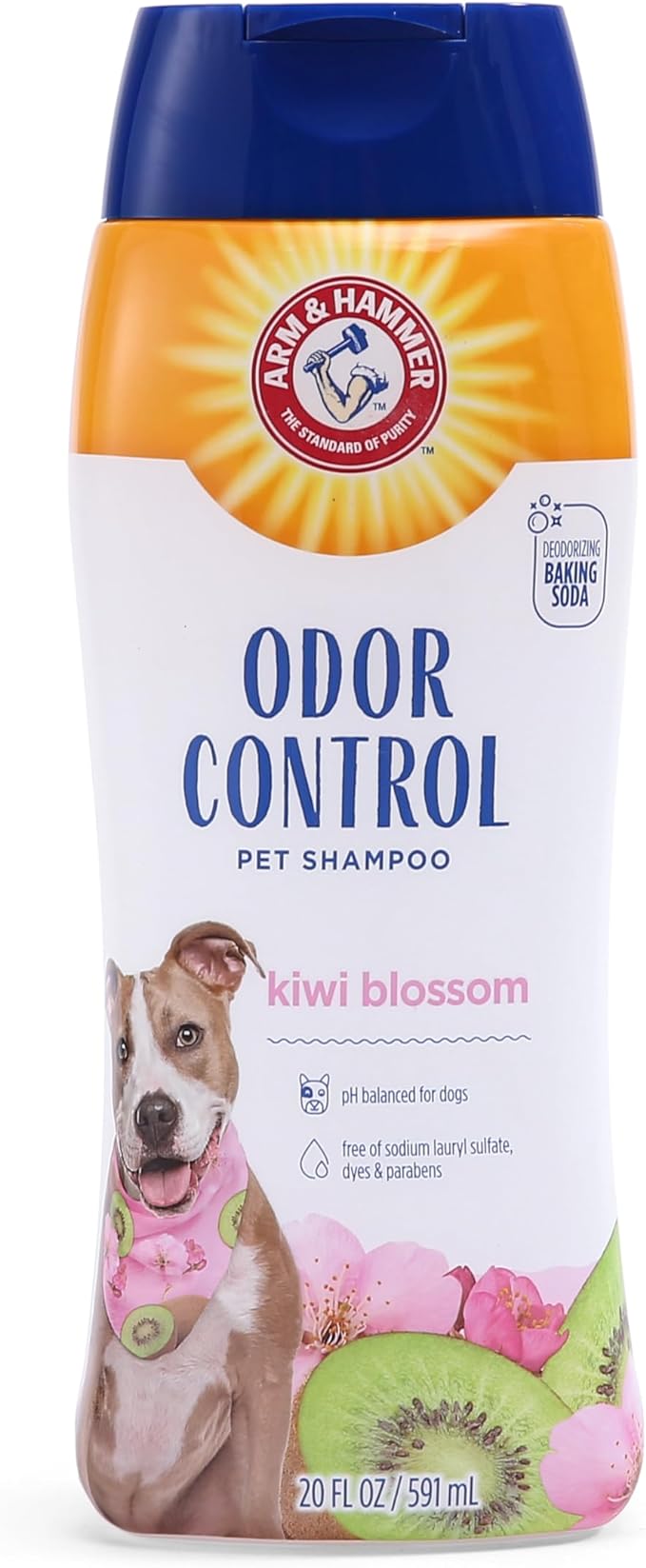 Arm & Hammer for Pets Super Deodorizing Shampoo for Dogs | Best Odor Eliminating Dog Shampoo | Great for All Dogs & Puppies, Fresh Kiwi Blossom Scent, 20 oz, 2-Pack