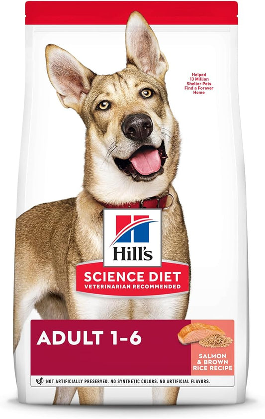 Hill's Science Diet Adult 1-6, Adult 1-6 Premium Nutrition, Dry Dog Food, Salmon & Brown Rice, 14 lb Bag