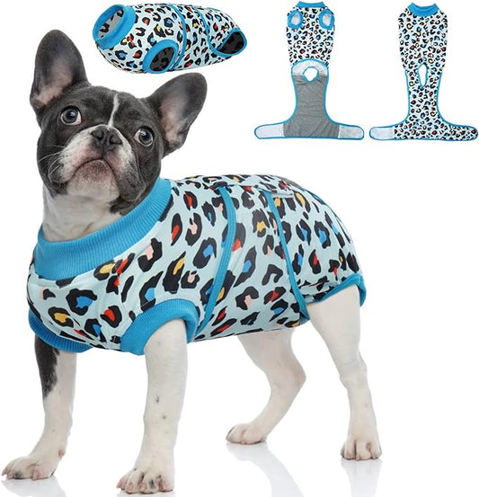 Kuoser Dog Surgery Recovery Suit, Professional Spay & Neuter Surgical Onesie for Dogs, Soft Breathable Abdominal Dog Bodysuit Dog Cone Alternative Anti Licking Wounds Dog Surgery Suits, S