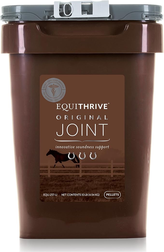 Equithrive Original Joint Supplement Pellets with Resveratrol and Hyaluronic Acid for Horses in Training and Competition and Senior Horses, Equine Care, 10 lbs