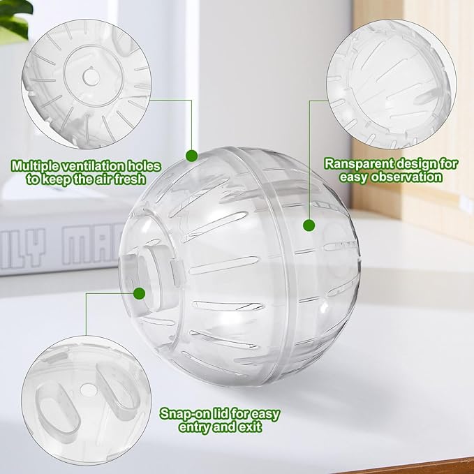 Kisangel 1pc Hamster Ball Rat Balls to Run Around Small Animal Running Ball Hamster Exercise Toys Small Pet Activity Supply