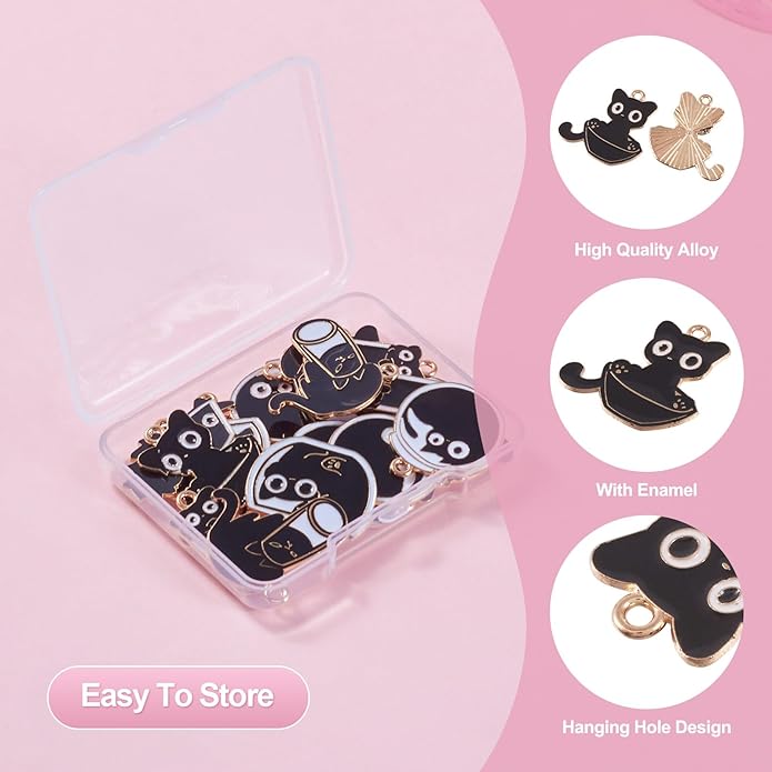 Enamel Animal Theme Charm Flower Cattle Head Cat Butterfly Fox Tortoise Charms Pendants for Earring Necklace Bracelet Keychain Jewelry Craft Making