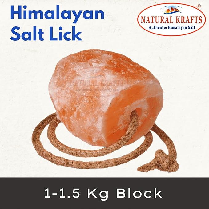 Himalayan Salt Lick on Ropes for Animals - All Natural Pure Mineral Block - Himalayan Salt Block for Deer, Salt Block for Horses, Cows, and Other Livestock - 2.5 lbs Each 6 Lick Pack