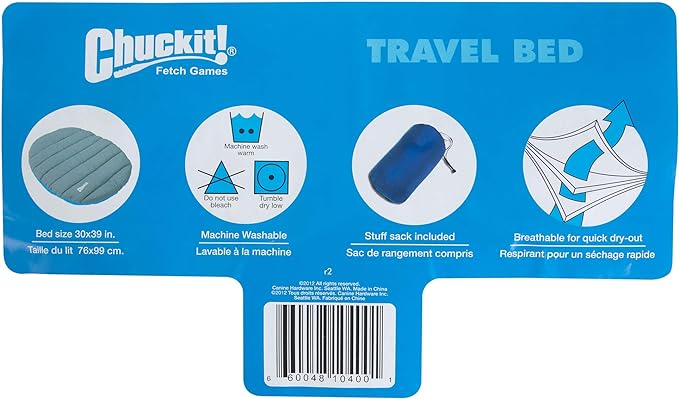 Chuckit Travel Dog Bed (39"L x 30"W) Water Resistant, Blue