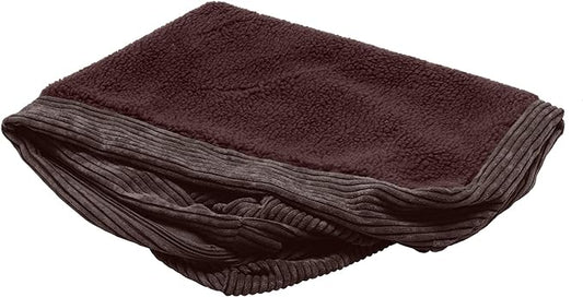 Furhaven Replacement Dog Bed Cover Fleece & Corduroy Chaise, Machine Washable - Dark Espresso, Small