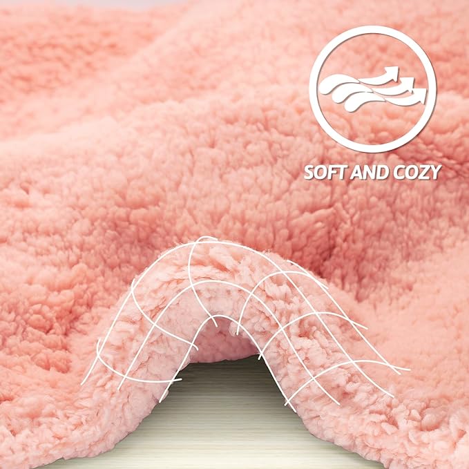 furrybaby Dog Blanket Soft Dog Blankets for Large Dogs Puppy Essentials Washable Sherpa Fleece Cat Blanket 32x40 Inches for Bed Furniture Couch Sofa (Medium, Pink)