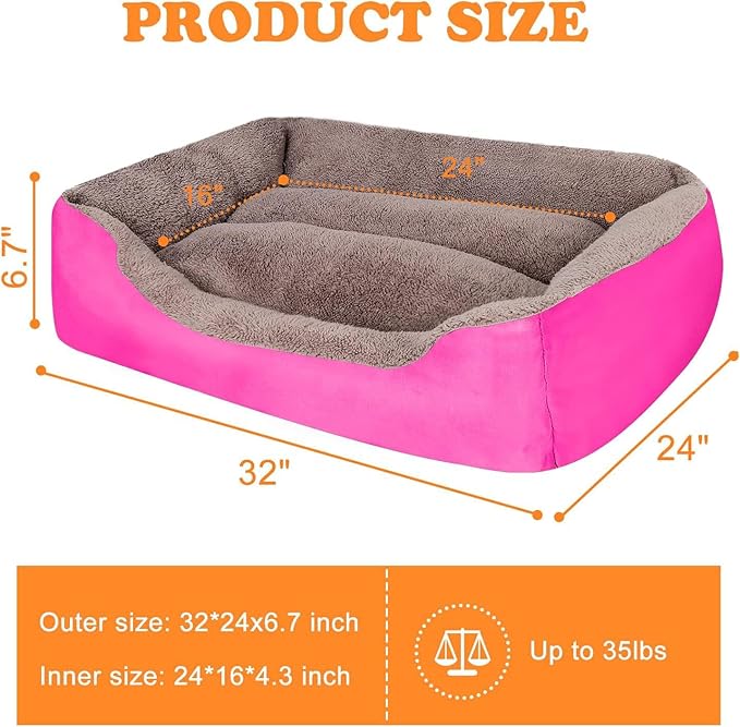 PUPPBUDD Dog Beds for Medium Dogs, Washable Dog Bed Comfortable and Breathable Pet Bed Rectangle Warming Dog Bed for Medium Dogs