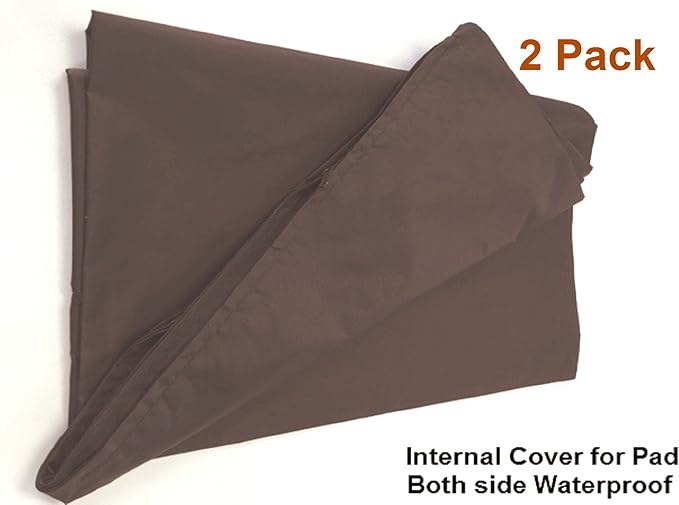 Dogbed4less 2 Pack Internal Duvet Case Waterproof Zipper Dog Bed Cover for Extra Large 47"x29"X4" Memory Foam Pad Pet Bed - 51"X33" FLAT