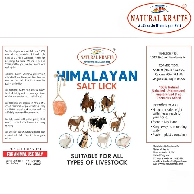 Himalayan salt horse licks 1-1.3Kg or 2.2-3lbs of each block comes in packs 4pcs suitable for cattle,deer