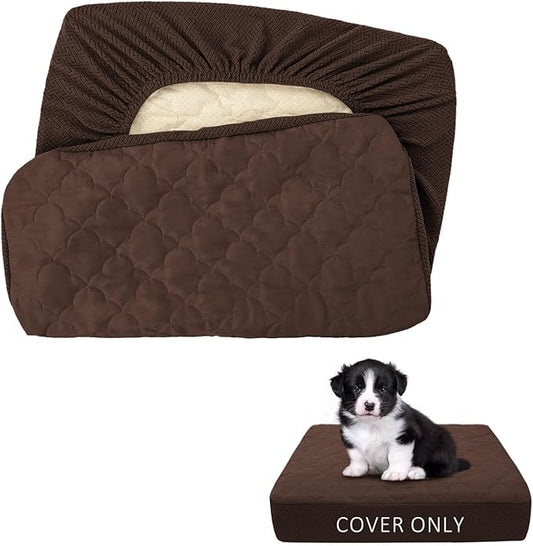 CHHKON Dog Bed Covers Replacement Washable Waterproof Pet Puppy Bed Cover for Dog, Cover Only(Brown,30x20x6 inch)