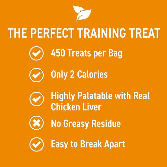 Cloud Star Tricky Trainers Crunchy Dog Training Treats 8 oz Pouch, Cheddar Flavor, Low Calorie Behavior Aid with 450 treats.