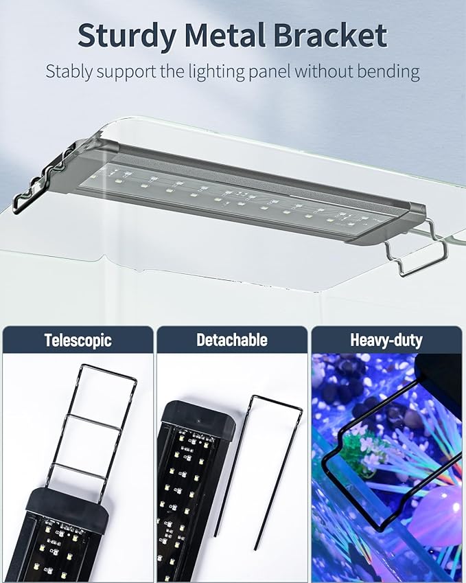 Pawfly 19W Aquarium LED Light for 30 to 36 Inch Fish Tanks Extendable Fish Tank Light with Full Spectrum Adjustable Timer Brightness
