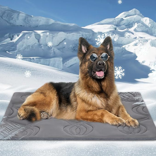 ZonLi Dog Cooling Mat, 59" x 40"Extra Large, Cooling Pad for Dog with Premium Silicone, Pet Cooling Mats Reversible (Cool & Warm) for Crate, Kennel, Sofa, Bed, Washable, Durable, Polar Grey