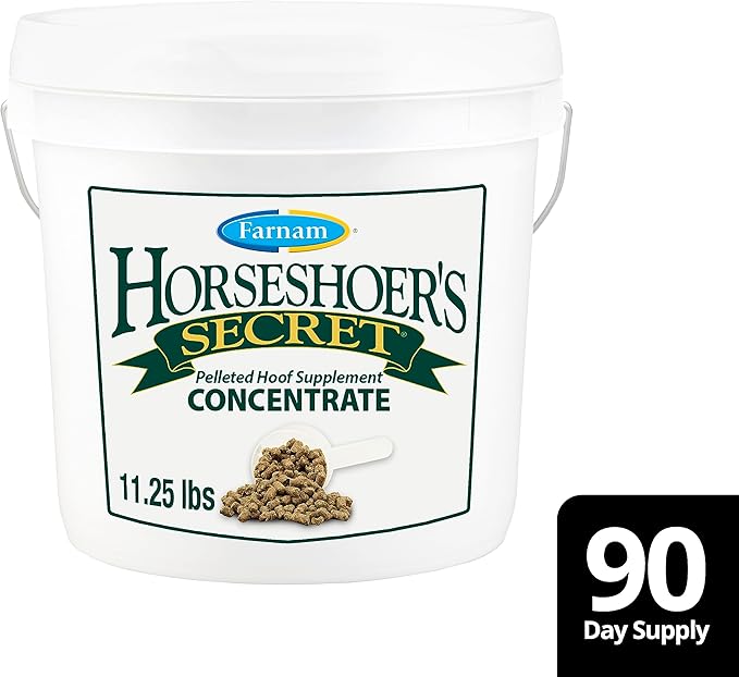 Farnam Horseshoer's Secret Pelleted Hoof Supplements Concentrate, Economic formula with 25 mg. of biotin per 2 ounce serving, 11.25 lb, 90 day supply