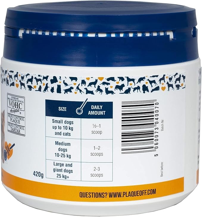 ProDen PlaqueOff Powder – Supports Normal, Healthy Teeth, Gums, and Breath Odor in Pets – 420 g