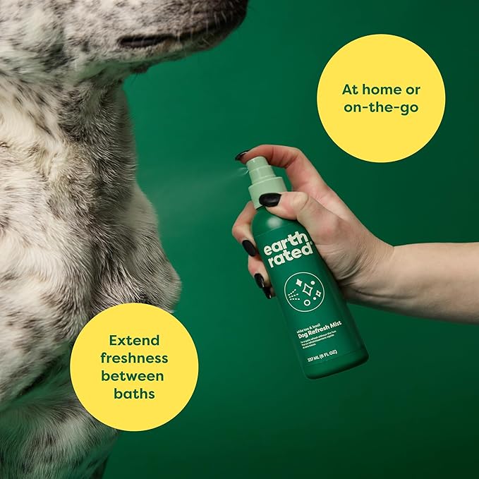 Earth Rated Dog Deodorizing Spray, Conditioning & Odor-Eliminating Dog & Puppy Perfume, For All Coat Types, Refreshing White Tea & Basil Scent, 8 oz.