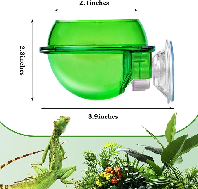 PINVNBY Reptile Bowl with Suction Cup,Chameleon Feeding Bowl,Gecko Food and Water Feeding Dish Pet Feeder Supplies Accessories for Lizards,Snakes,Bearded and Dragons(4 Pcs)