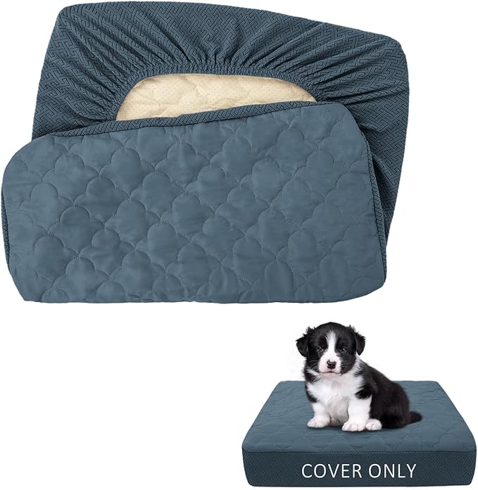 CHHKON Dog Bed Covers Replacement Washable Waterproof Pet Puppy Bed Cover for Dog, Cover Only (Blue,20x15x6 inch)