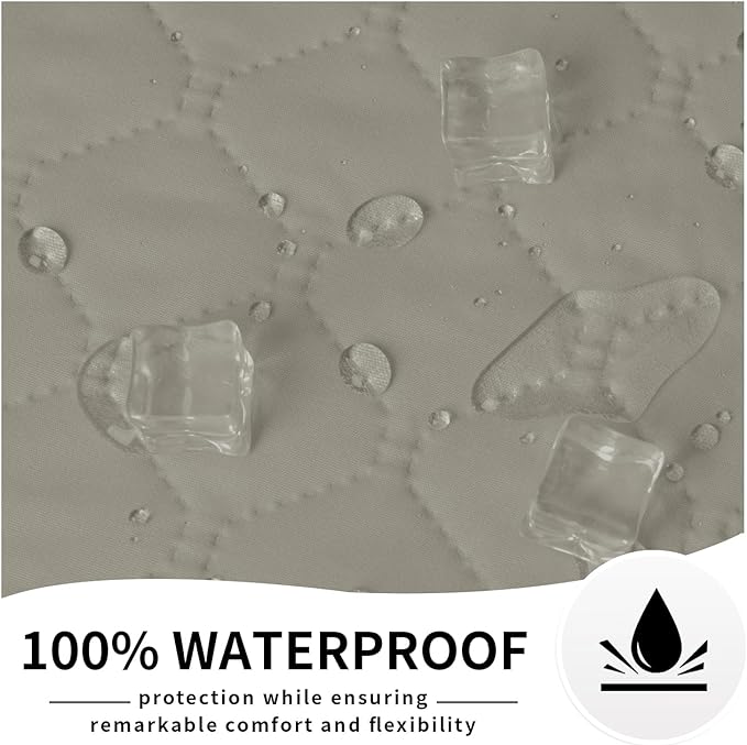 Easy-Going 100% Waterproof Dog Bed Cover Reversible Leak Proof Couch Cover Washable Sofa Cover Furniture Protector Blanket for Pets Kids Children Dog Cat (110x90 Inch, Beige/Beige)