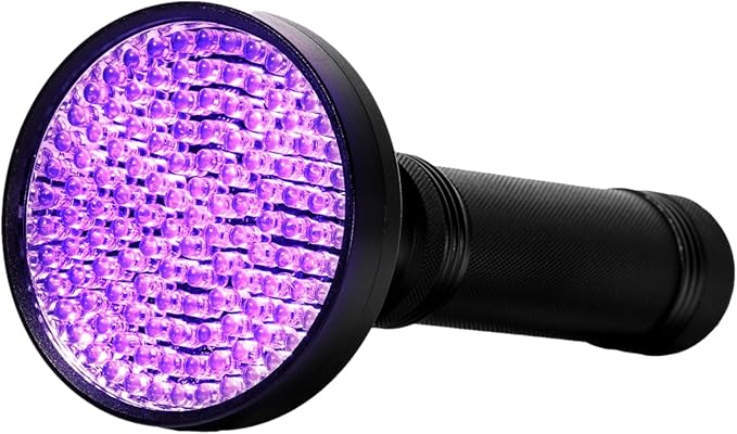 Kobra Black Light Flashlight 128 LED Lamp and Blacklight for Home & Hotel Inspection, Pet Urine & Stains - Ultra Intensity 18W 385-395nm LEDs Spot Counterfeit Money, Leaks, Scorpions (128 LED) (Black)