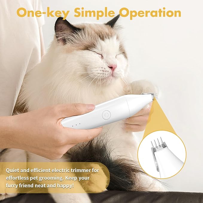 Cat Clippers for Matted Hair, Cordless Cat Hair Trimmer for Grooming, Quiet Cat Shaver for Long Hair, Cat Paw Trimmer Nail Grinder,Pet Shaver Cat Grooming Kit for Cats Small Dogs Animals