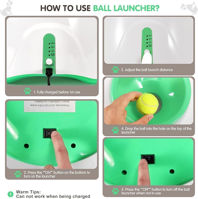 Automatic Ball Thrower for Dogs, Small Dog Ball Launcher with Free 12 PCS Mini Balls, Three-Speed Control Interactive Dog Fetch Machine Toy for Dogs (Ball Thrower for Dogs)