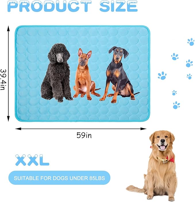 dgdgbaby Dog Cooling Mat Large Cooling Pad Summer Pet Bed for Dogs Cats Kennel Pad Breathable Pet Self Cooling Blanket Dog Crate Sleep Mat Machine Washable