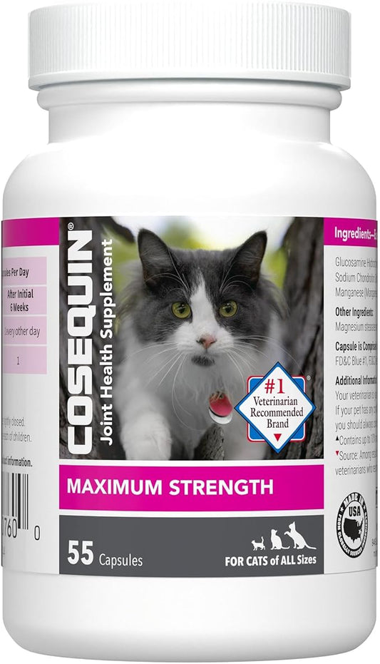 Nutramax Laboratories Cosequin Joint Health Supplement for Cats - With Glucosamine and Chondroitin, 55 Capsules