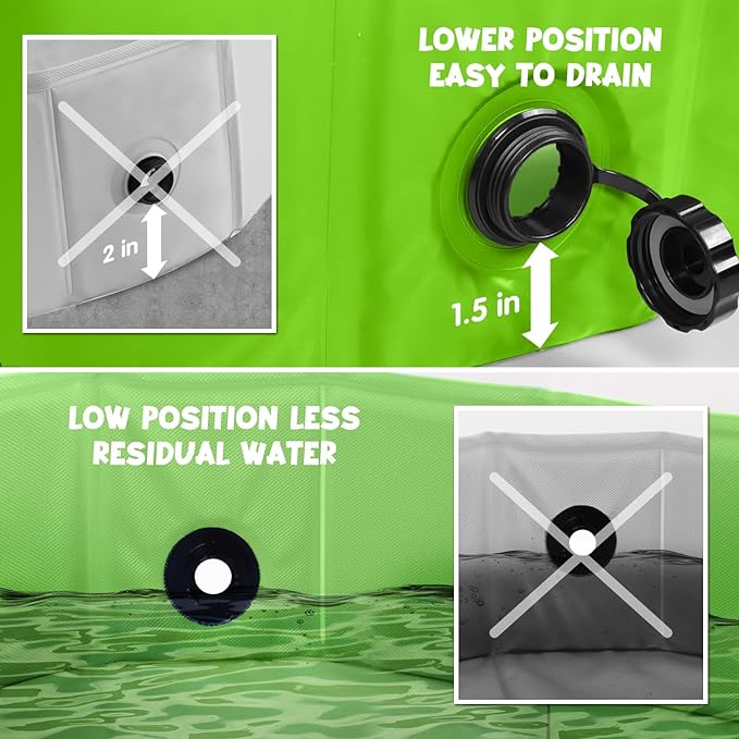 Furrybaby Dog Pool, Foldable Dog Pools for Large Dogs Portable Pet Pool Kiddie Pool Doggie Wading Pool Dog Swimming Pool(Green 32'') Indoor and Outdoor