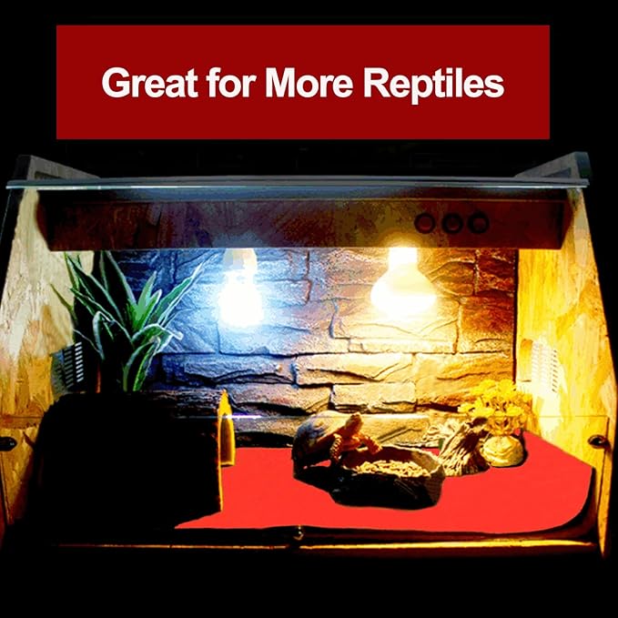 47" x 24" Large Reptile Carpet Terrarium Liner Bedding Reptile Substrate Mat Supplies for Bearded Dragon Snake Lizard Tortoise Leopard Gecko (Red)