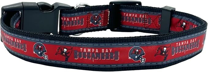 Pets First NFL Tampa Bay Buccaneers Licensed PET COLLAR, Small - Heavy-Duty, Strong, and Durable Dog Collat. Available in 32 Football Teams