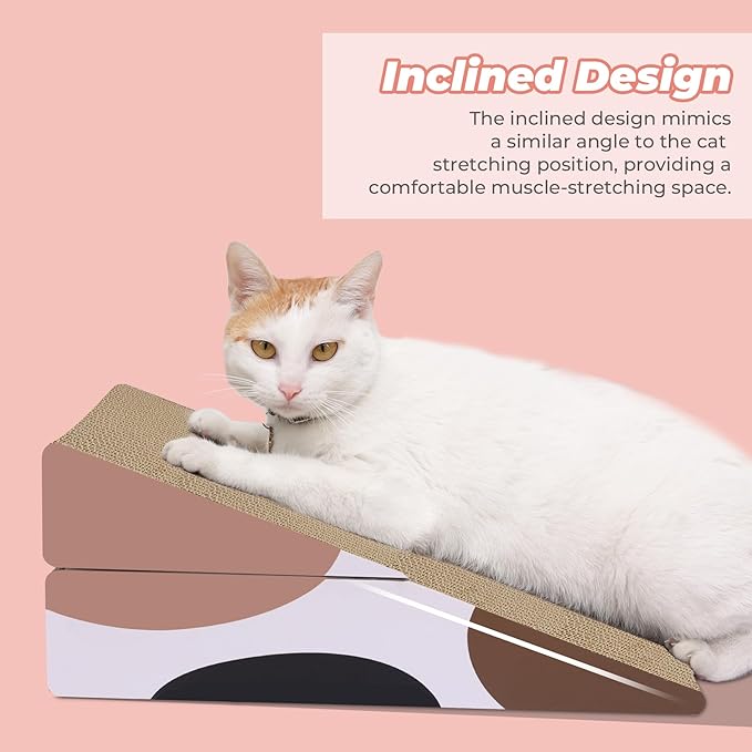 ComSaf Cat Scratcher Cardboard, Kitty Cat Scratching Pad Recycle Corrugate Scratcher Cat Scratch Bed Long Lasting Reversable (Triangle)
