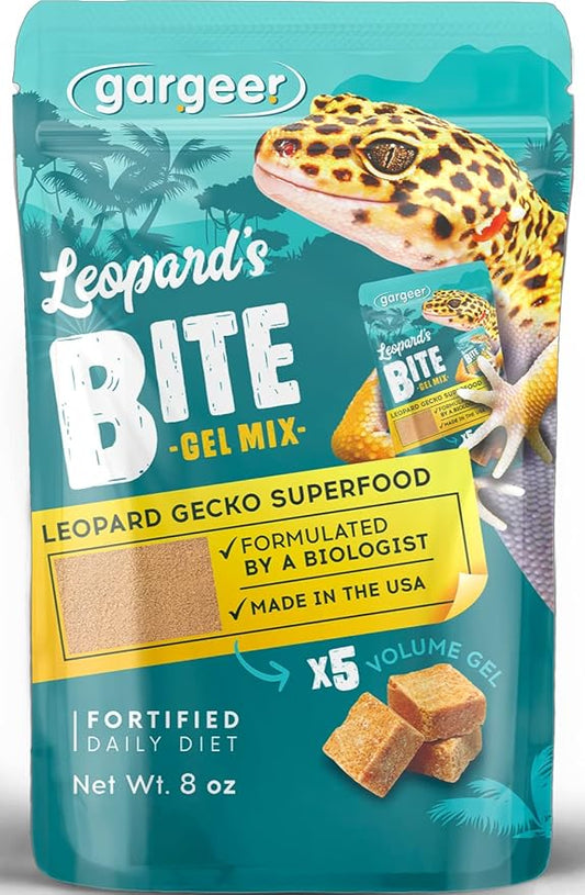 Leopard Gecko Food 8oz. Complete Gel Diet for Both Juveniles and Adults. Proudly Made in The USA, Using Premium Ingredients, Fortified Gourmet Formula. Enjoy!!!
