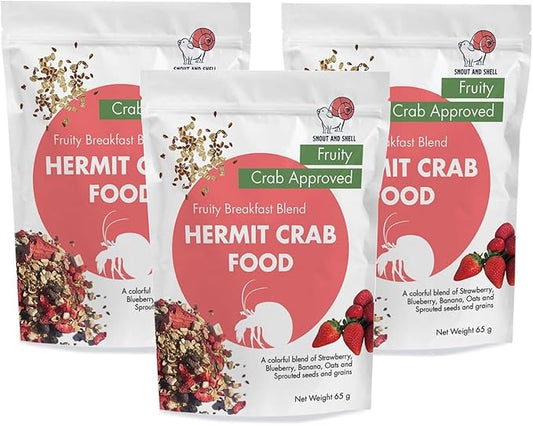 Hermit Crab Food - Eco Animal Pet Snack Treat for Protein & Nutrients - Aquatic Pet Animal Snack Treat (3pack-Fruity Breakfast Blend)