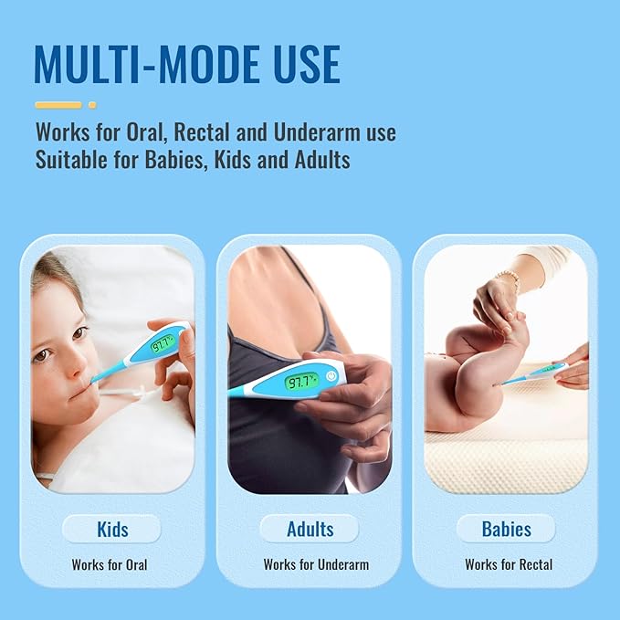 Boncare Thermometer for Adults with 10 Seconds, Oral Thermometer for Fever