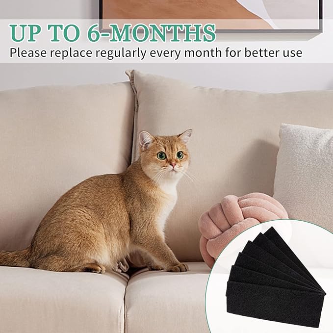 6 Pack Carbon Filters Compatible with Model 3 - Thickened and Durable Replacement Filters for Absorbing Odors Control Damp from Pets and Keep Home Fresh