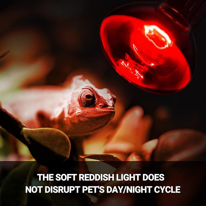 REPTIZOO 75W Reptile Heat Lamp Bulb, 2PCS Day & Night Basking Spot Light Combo Pack includes Infrared Heat Lamp and UVA Daylight Heating Lamp Basking Light