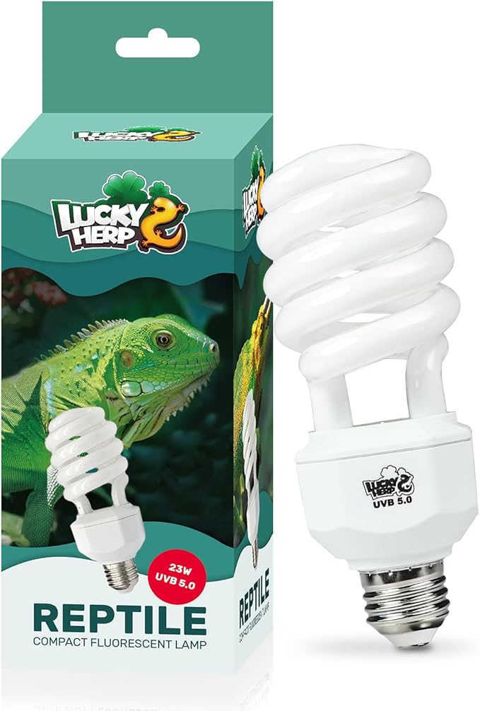 LUCKY HERP UVA UVB Reptile Light 5.0, Tropical UVB 100 Compact Fluorescent Lamp 23W